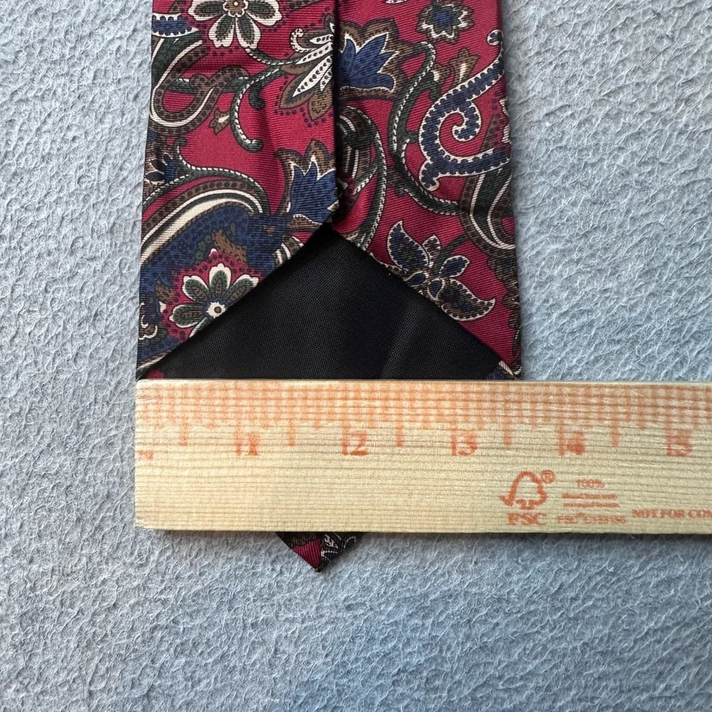 Van Heusen Tie Mens OS Red‎ Paisley 417 Floral Pattern Classic Business Formal